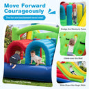 HONEY JOY Inflatable Obstacle Course Bounce House, Kids Sectional Blow up Castle with Dual Slides (Without Blower/With 680W Blower)