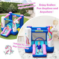 HONEY JOY Inflatable Bounce House, 3 in 1 Jumping Castle for Kids Indoor Outdoor Party (with Blower)