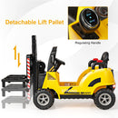 HONEY JOY Kids Electric Ride-On Car, 12V Electric Forklift with Remote Control & Gear Switches, Liftable Fork & Pallet