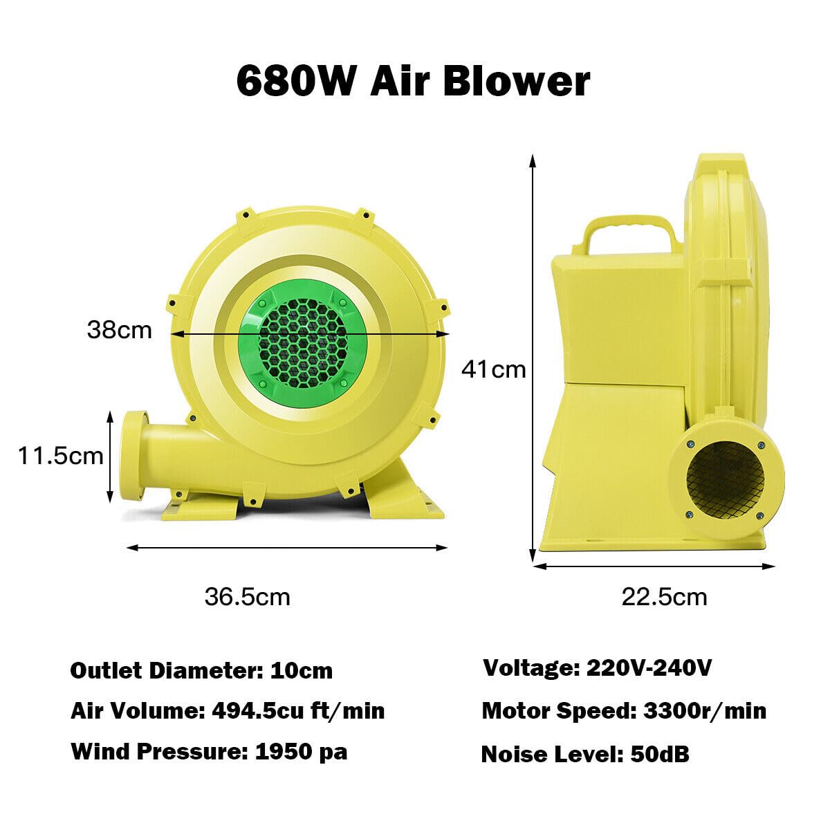 680W Air Blower, Bounce House Blower Perfect for Inflatable Bounce House