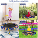 HONEY JOY 36" Kids Trampoline & Swing Set Convertible, 2 in 1 Kids Saucer Tree Swing, Toddler Fitness Rebounder