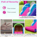 HONEY JOY Inflatable Bounce House, 5-in-1 Jumping Castle w/Sun Roof, Slide, Basketball Hoop