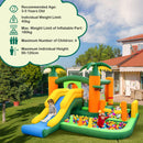 HONEY JOY 8-in-1 Kids Inflatable Bounce House, Tropical Palm Theme Jumping Castle w/2 Ball Pit Pools (with 680W Blower)