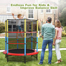 HONEY JOY 55" Kids Trampoline with Safety Enclosure Net, Mini Toddler Trampoline