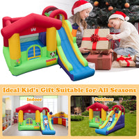 HONEY JOY Inflatable Bounce House, Jumping Castle for Kids w/Climbing Wall, Slide (with 680W Blower)