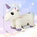 HONEY JOY Kids Ride On Toy, 6V Electric Unicorn Ride On Toy w/Anti-Slip Handlebars, Flexible Wheels & Foot Pedal