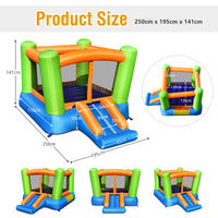 HONEY JOY Inflatable Bounce House, Kids Jumping Castle with Slide, Large Jumping Area