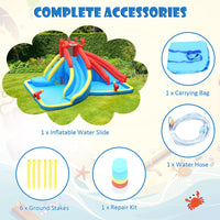 HONEY JOY Inflatable Water Slide, 7 in 1 Giant Water Park Double Long Slide w/Splash Pool, Tunnel Adventure(Without Blower)