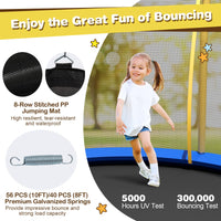 HONEY JOY 8FT/ 10FT Kids Trampoline, Galvanized Steel Frame, Weight Capacity 193KG