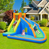 Inflatable Water Slide Bouncer, Children Wet & Dry Bounce House with Climbing Wall