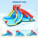 HONEY JOY Inflatable Water Slide, 7 in 1 Giant Water Park Double Long Slide w/Splash Pool, Tunnel Adventure(Without Blower)