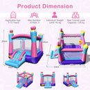 HONEY JOY Inflatable Jumping Castle, 3-in-1 Princess Theme Kids Bounce House w/Fun Slide, Basketball Rim (without Blower)