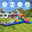 Inflatable Bounce House, Backyard Kids Jumping Castle w/2 Slides, Basketball Hoop, Ball Pool