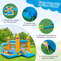 HONEY JOY Kids Inflatable Bounce House, Jumping Castle Bouncer for Children w/Ocean Ball Pool(with 680W Blower)