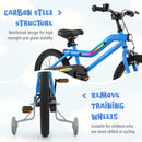 16Inch Children Bicycle with 7-Mode LED Lighted Frame, Headlight, Flash Training Wheels, Dual-Brake, 95% Pre-Assembled