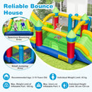 HONEY JOY Inflatable Obstacle Course Bounce House, Kids Sectional Blow up Castle with Dual Slides (Without Blower/With 680W Blower)