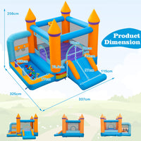 HONEY JOY Kids Inflatable Bounce House, Jumping Castle Bouncer for Children w/Ocean Ball Pool(with 680W Blower)