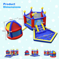 HONEY JOY Inflatable Bounce House with Playhouse, 5-in-1 Star Themed Bouncy Castle