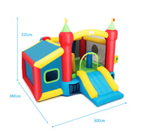 HONEY JOY Inflatable Bounce House, 7-in-1 Kids Jumper Castle with Slide, Football & 100 Ocean Balls