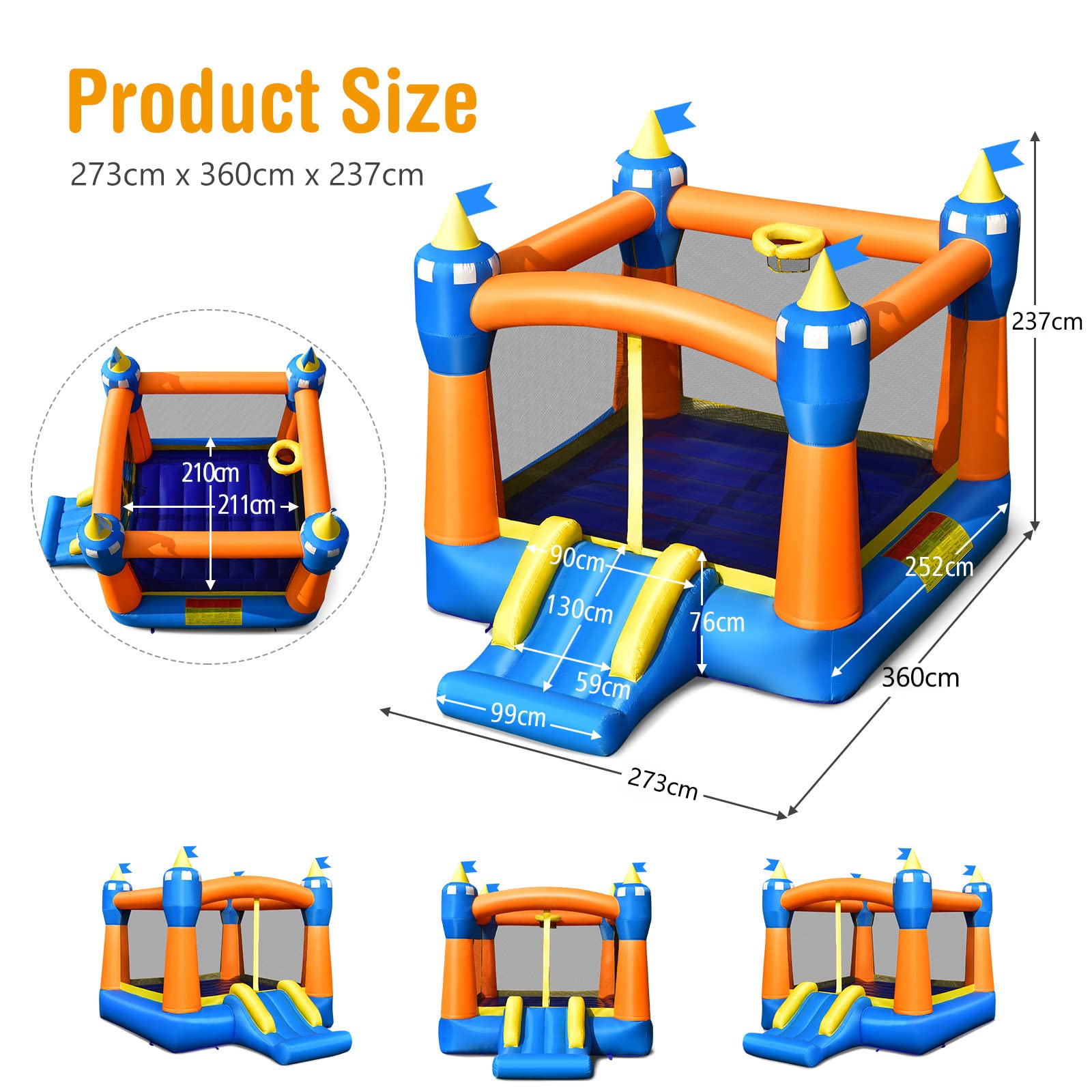 Kids Inflatable Bounce House, Magic Theme Jumping Slide Bouncer