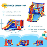 HONEY JOY Inflatable Bounce House with Large Jumping Area, Dual Slide, Ball Pit, Climb Wall (with 450W Blower)