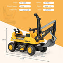 HONEY JOY Kids Ride On Car, 6V Excavator Toy for Children w/Rotating Seat