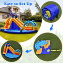 HONEY JOY Inflatable Water Slides, Shark Theme Bouncy House with Slide, Splash Pool