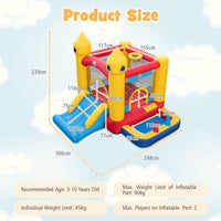 HONEY JOY Kids Inflatable Bounce House, 6-in-1 Indoor Outdoor Children Jumping Castle