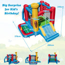 HONEY JOY Inflatable Bounce House, Kids Bouncy House Indoor Outdoor Party w/Jumping Area (with 680W Blower)