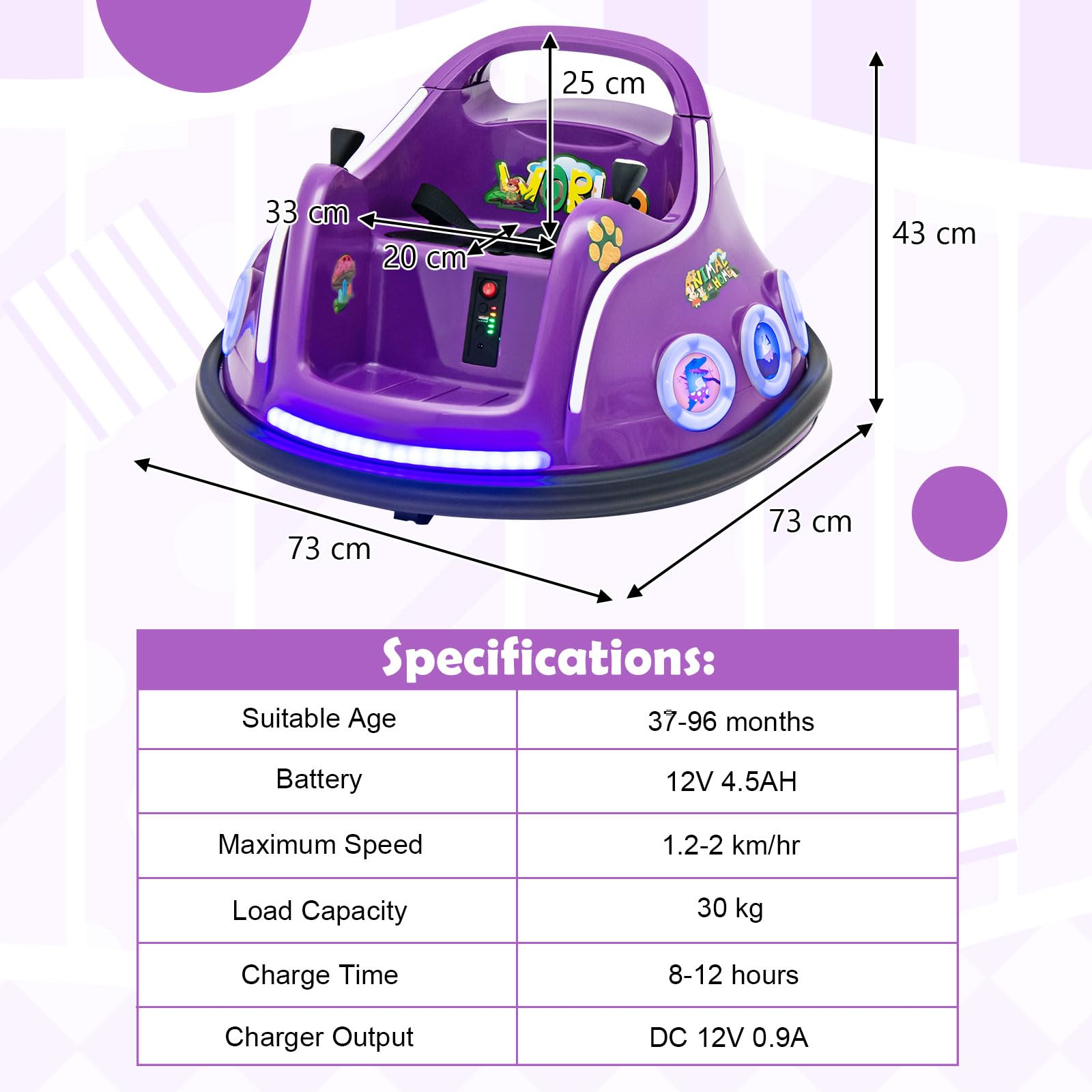 HONEY JOY Kids Ride On Car, 12V Electric Bumper Car for Children W/Remote Control, 360 Degree Spin