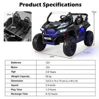 HONEY JOY 2-Seater Ride on Car, 12V Electric UTV w/Remote Control, Spring Suspension, High/Low Speed