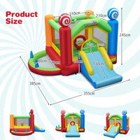 HONEY JOY Kids Inflatable Bounce House, Candy Theme Jumping Castle w/Jumping Area(with 680W Blower)