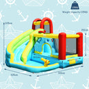 HONEY JOY Inflatable Water Slide, 6 in 1 Jumping Bounce House w/Climbing Wall, Splash Pool(without Blower)