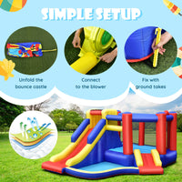 HONEY JOY Inflatable Bounce House with Large Jumping Area, Dual Slide, Ball Pit, Climb Wall (with 450W Blower)