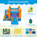 HONEY JOY Kids Inflatable Bounce House, Jumping Castle Bouncer for Children w/Ocean Ball Pool(with 680W Blower)