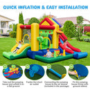 7-In-1 Inflatable Bounce House, Rainbow Jumping Castle w/Ball Pit, Double Slides (With 680W Blower)