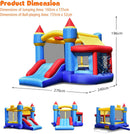 5-in-1 Inflatable Bounce House, Kids Jumper Bouncer w/Slide, Ball Shooting Area, 50 Ocean Balls