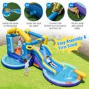 Inflatable Water Slide, Inflatable Water Park Jumping Castle w/2 Splash Pools, Basketball Hoop