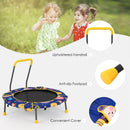 HONEY JOY 36" Kids Trampoline & Swing Set Convertible, 2 in 1 Kids Saucer Tree Swing, Toddler Fitness Rebounder