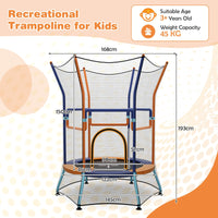 HONEY JOY Trampoline for Kids Birthday, 48" Mini Trampoline with Safety Enclosure Net