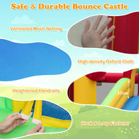 HONEY JOY Inflatable Bounce House, Jumping Castle for Kids w/Climbing Wall, Slide (with 680W Blower)