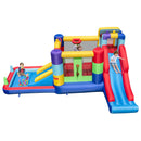 Inflatable Bounce House, Backyard Kids Jumping Castle w/2 Slides, Basketball Hoop, Ball Pool