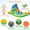 HONEY JOY Inflatable Water Slide, 9-in-1 Water Park Jumping Castle W/Ring-toss Game