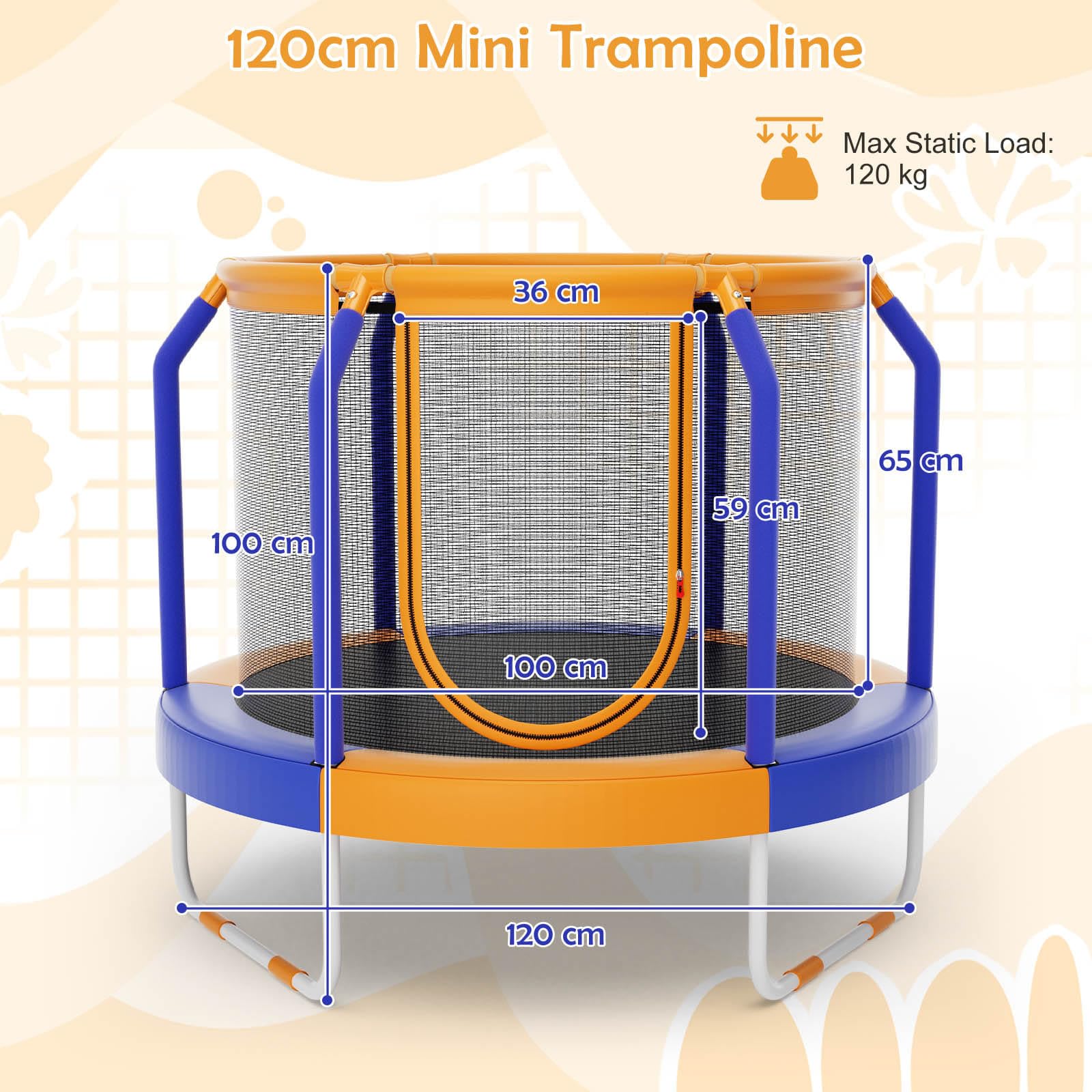 HONEY JOY Mini Trampoline with Enclosure