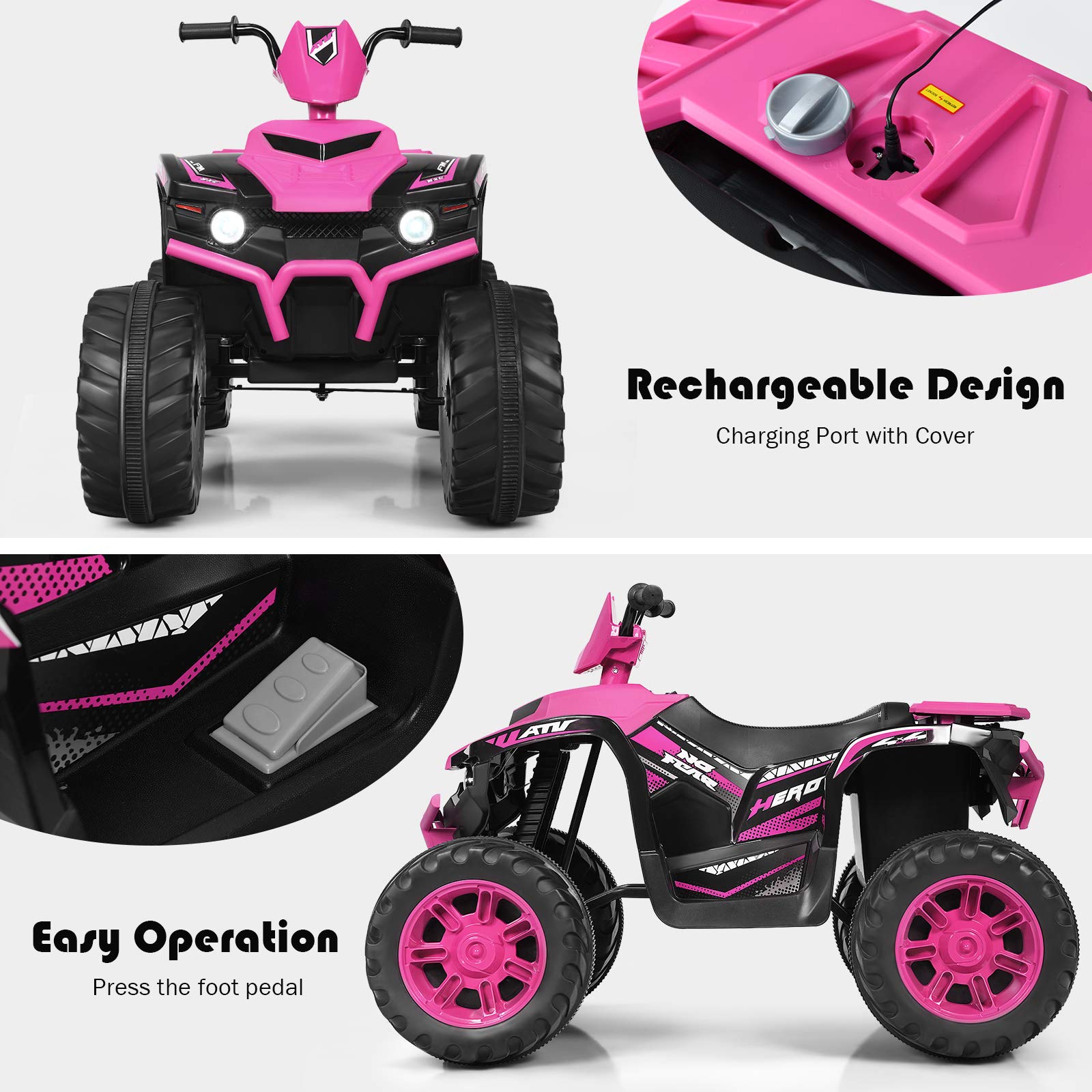 HONEY JOY 12V Electric ATV Ride on Car