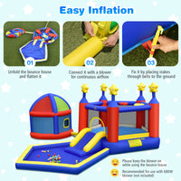 HONEY JOY Inflatable Bounce House with Playhouse, 5-in-1 Star Themed Bouncy Castle