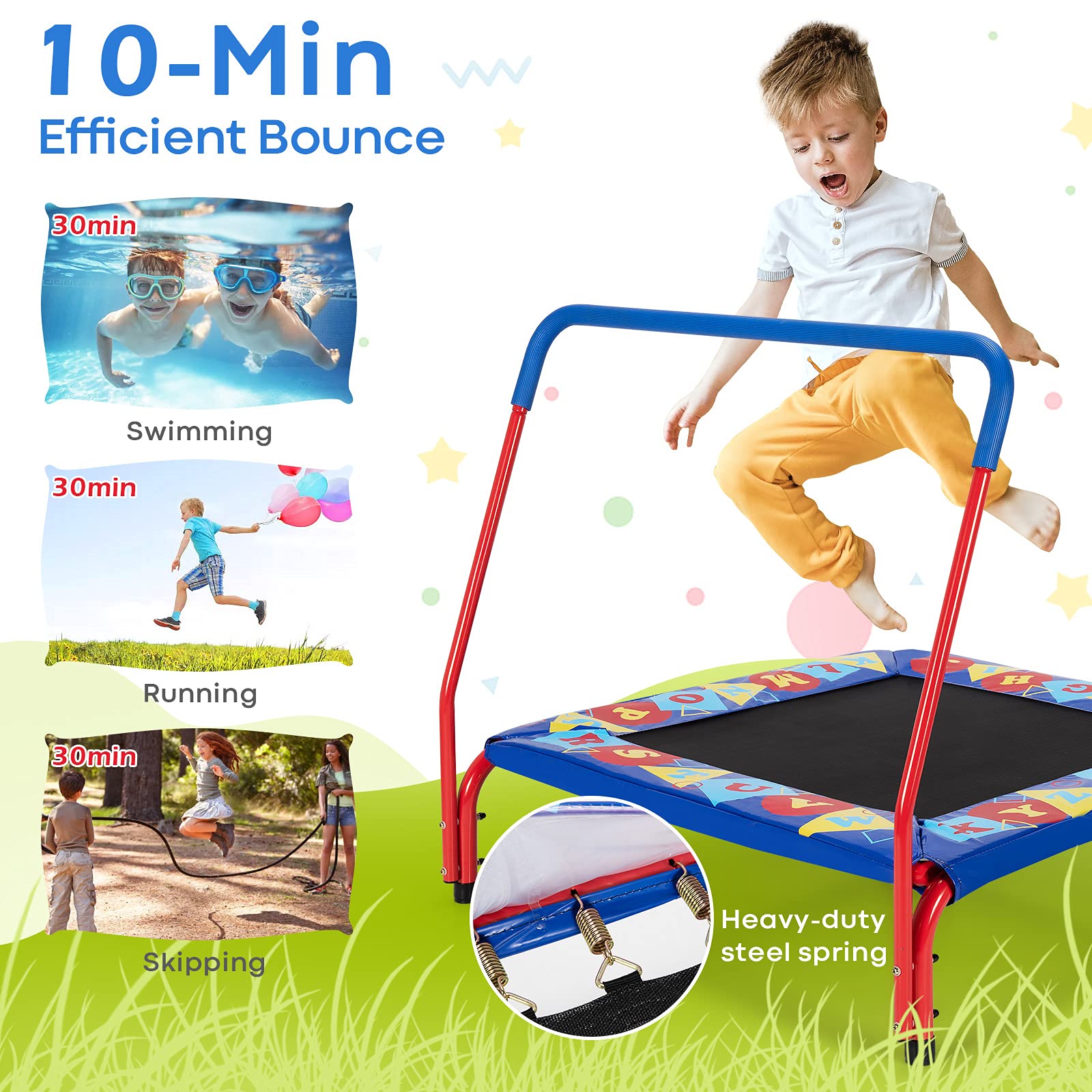 HONEY JOY 36” Square Toddler Trampoline