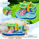 Inflatable Water Slide, 5-in-1 Crocodile Water Park with Slide, Splash Pool