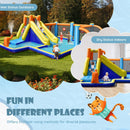 Inflatable Water Slide, 7-in-1 Long Slide Giant Water Park Wet Dry Combo with Water Soccer Splash Pool