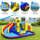 HONEY JOY Inflatable Water Slide, 7-in-1 Outdoor Kids Water Bounce House Jumping Castle(with 680W Blower)